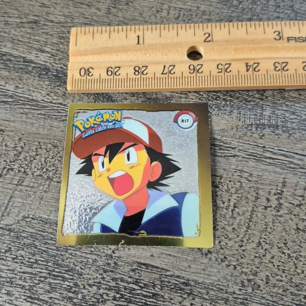 Vintage 1999 Artbox Pokemon Sticker Ash R17 Gold Series 1 Prism Holographic